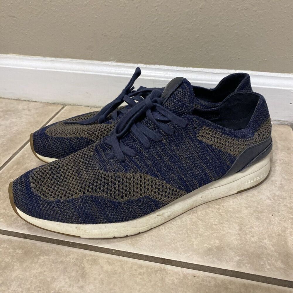 Cole Haan Men's 11.5 Grandpro Stitchlite Runner Blue Mesh Knit Shoes Training